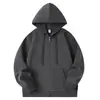Sudadera con capucha y cremallera de algodón y seda de leche estilo primavera y otoño con logotipo personalizado, chaqueta cárdigan lisa en blanco con texto impreso