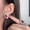 Coreia do Sul estilo coreano terno elegante anel colorido de tesouro brincos de tarraxa colar para mulheres ins luxo leve diamante acessórios versáteis