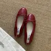 Zapatos planos, bailarinas de estilo francés con lazo, zapatos de punta poco profunda, nueva colección 2026, zapatos de mujer de suela blanda, zapatos sin cordones, zapatos de abuela