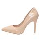 Comércio Exterior Saltos Altos Coloridos Transfronteiriços 2025 Novos Sapatos Femininos Primavera e Outono Cor Sólida Bico Fino Boca Rasa Tamanho Grande Sapatos Femininos Atacado
