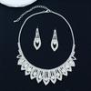 Conjunto de Dos Piezas Nuevo Transfronterizo Europeo y Americano de Lujo con Diamantes Completos Collar con Borlas de Pedrería Pendientes Elegantes con Diamantes Completos Traje de Joyería