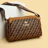 Bolso de Alta Gama para Mujer Primavera y Verano 2025 Nuevo Color de Contraste Estampado Textura Romboidal Bolso Almohada para Hombro Bolso Cruzado