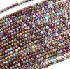 Contas redondas brilhantes de 4-10 mm, pedra imperador azul roxo Zhu de cores mistas Duobaosheng