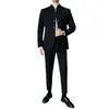 Traje de Novio Estilo Chino Dropshipping, Vestido de Banquete Estilo Chino, Conjunto de Dos Piezas Traje de Cuello Alto de Alta Gama para Hombre en Stock