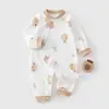 Ropa de otoño e invierno para recién nacidos, mameluco de algodón puro para niños y niñas, mameluco de manga larga para salidas de primavera y otoño