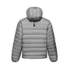 Chamarra de Plumón con Capucha para Hombre Marca Trendy Americana Estilo Vibe Color Sólido Diseño de Múltiples Cierres Abrigo Cálido de Invierno