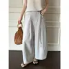 Pantalones Acampanados Ligeros Icciicc con Sensación de Oxígeno de Secado Rápido Cortos con Forma de Capullo Holgados Casuales para Mujer Verano 2318