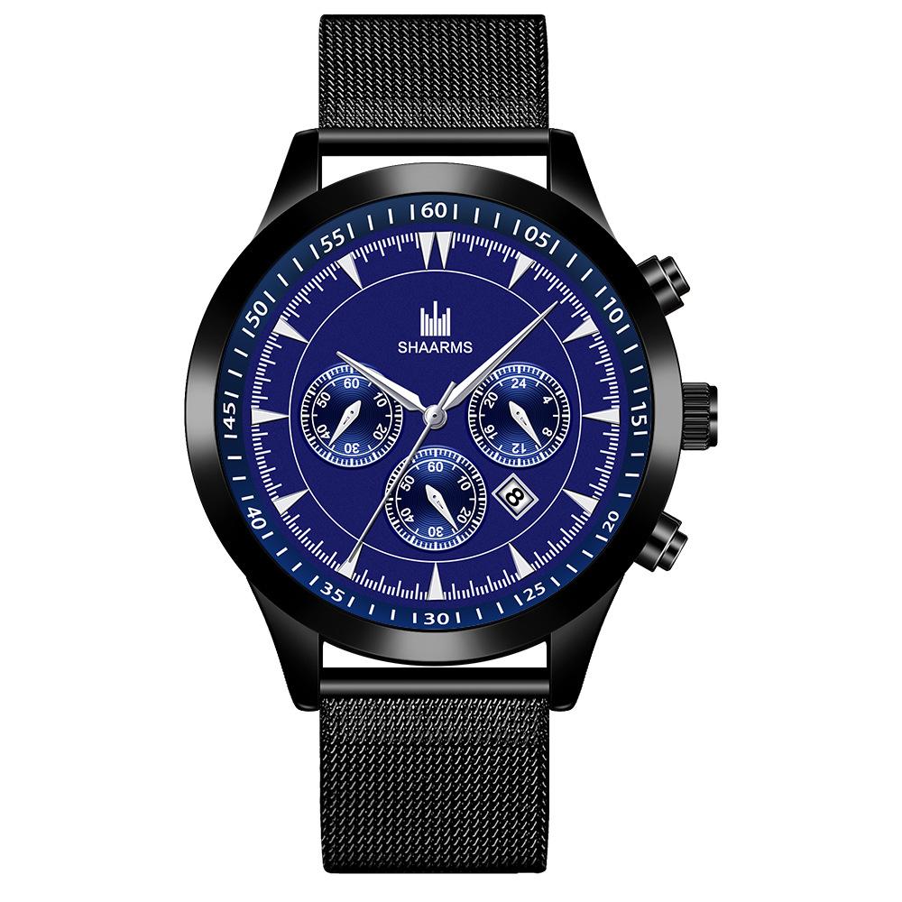 黑色网带黑壳蓝面银针