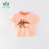 Camiseta Infantil de Algodão Puro 2025 Nova Camiseta Roupas Infantis Verão Gola Redonda Manga Curta Solta Tops Infantis Roupa Infantil