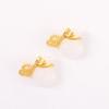 Retro estilo chinês fivela de segurança areia ouro calcedônia cristal pingente de amendoim pulseira brincos pingente pulseira colar acessórios