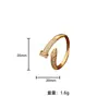 Anillo Nuevo de Zirconia Micro-Pavimentada Otoño e Invierno, Lujo Ligero, Cobre de Alta Gama Chapado en Oro Real, Anillo Abierto de Moda y Versátil para el Trabajo al por Mayor