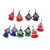 Pendientes de Tela Estilo Étnico Retro Bordados a Mano Flor Larga Borla Pendientes de Viaje Yunnan Guizhou Venta al por Mayor