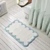 Alfombra de Piso Absorbente de Encaje Simple Imitación Cachemira Puerta de Baño Antideslizante, Resistente a la Suciedad y al Desgaste Suelo Suave Alfombra Doméstica