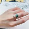 Anillo de loto de plata esterlina S925 cloisonné de estilo étnico con personalidad femenina, diseño de nicho, anillo de dieta ajustable.