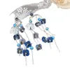 Elegantes Pendientes de Flor con Borla de Cuentas Azules para Mujer, Perfectos para el Verano, Pendientes Hermosos y Exagerados que Añaden un Toque Atmosférico