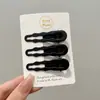 Pinza Negra Sencilla para Flequillo Lateral, Pinza de Pato Sin Costuras para Mujer, Accesorio para el Cabello de la Frente