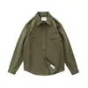 Jaqueta Camisa de Engenheiro Outono Nova Solta Estilo Japonês Americano Retrô Verde Militar Camisa Macacão de Manga Longa Masculina