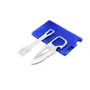 Faca multiuso de aço inoxidável direto da fábrica, faca para refeições ao ar livre, conjunto de faca e garfo para acampamento e churrasco, talheres portáteis em estoque