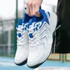 Zapatos Deportivos, Moda Transfronteriza, Zapatos Casuales para Exteriores de Bádminton, Transpirables Antideslizantes para Correr, Zapatos Profesionales de Entrenamiento para Hombre, Blanco y Azul