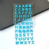 Pegatinas de Letras Inglesas con Polvo Dorado y Diamantes para Diario, Pegatinas Adhesivas Decorativas Brillantes 3D, Pegatinas de Letras Coloridas