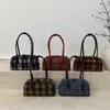 Bolso Tote Pequeño de Oficina de Moda Bolso de Mano Simple a Cuadros Bolso Cruzado de Moda de Nicho Bolso de Hombro de Moda