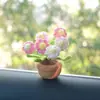 Flor de lana tejida a mano terminada para Amazon, maceta mini, decoración para consola central del interior del coche, regalo