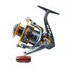 Carrete de Pesca Giratorio de Metal con Mango de Madera, Modelo Universal 3000, Carrete de Pesca sin Holgura, Carrete de Lanzamiento, Rueda de Pesca, Carrete para Caña de Pesca Pequeña para Mar