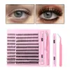 Venta al por mayor de pestañas segmentadas transfronterizas de comercio exterior, pestañas postizas europeas y americanas con herramientas, pestañas de racimo individuales, pestañas de racimo naturales para DIY