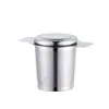 Aço inoxidável 304 com tampa filtro de malha para coar chá coador de chá com alças coador de café filtro para bule de chá coador de malha quadrada com alça