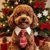 Navidad Mascota Caballero Cuello Falso Velcro Ajustable Camisa para Perro Cuello Corbata de Moño Corbata Gato Disfraz de Festival