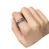 Anillo Minimalista Entrelazado con Línea Cruzada para Mujer, Moda Vintage, Artesanía Pesada, Nuevo Anillo Abierto con Cuentas, Anillo para Dedo Índice, Moderno