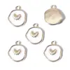 Aleación de Goteo de Aceite Animal Marino Blanco Concha de Caracol Colgante Llavero DIY Pulsera Pendiente Encanto W632
