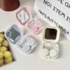 Liquidación de Stock~Estuche para Lentes de Contacto Color Crema, Caja de Cuidado para Lentes de Contacto con Espejo, Estuche Compañero As2552