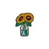 Broche Floral, Exquisita y Versátil Decoración para Mochila Escolar, Peonía, Tulipán, Fresa, Girasol, Insignia de Aleación con Gota de Aceite