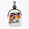 Cartera de Monedas Impresa para la Copa Mundial 2026 Bolsa de Almacenamiento para Cable de Datos y Auriculares con Llavero de Hebilla Bolsa de Almacenamiento