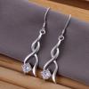 Zhen Rong desea que Amazon Jewelry Fashion 925 Plateado Comercio Exterior Borla Pendientes Retorcidos Pendientes de Circonita Europea y Americana