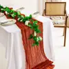 Bandera de Mesa Arrugada de Gasa Estilo Bohemio Gasa Arrugada Retorcida Decoración de Mesa para Boda Fiesta de Cumpleaños Fiesta