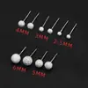 Pendientes de Plata de Ley S999 Rong Tree, Sencillos, Brillantes, Mate, con Forma de Grano y Gancho Curvo, para Perforación de Oreja, sin Quitar, Clavos para Hélice de Oreja de Hombres y Mujeres