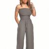Mono casual de hombro caído, cruzado en el pecho, pierna ancha, para mujer, nuevo, transfronterizo de Amazon, europeo y americano