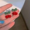 Brincos de cereja doces ~ 2021 primavera e verão brincos de nova moda Meninas brincos de estudante coringa fofos clipe de orelha