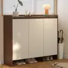 Zapatero para entrada de casa, almacenamiento integrado, montado en la pared, modelo nuevo para apartamentos de alquiler, mueble de entrada interior de madera maciza