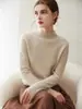 Nuevo Estilo Jersey Liso 100% Cachemira Grueso Otoño e Invierno Tejido Capa Base Pura Primera Línea Cuello Medio Alto Ropa Interior para Mujer