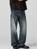 Ropa para Hombre Muqiu 2026 Otoño Estilo Old Money Jeans Vintage Lavados Desgastados Pantalones de Alta Gama para Hombre para el Trabajo