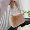 Bolso de Mujer Transfronterizo Nuevo Estilo Bolso de Felpa Invierno Nicho Bolso Peludo Color Sólido Lindo Bolso de Mano Bolso de Felpa de un Solo Hombro