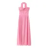 Estilo Europeo y Americano Amazon Aliexpress Tendencia de Moda Popular Versátil Top de Malla Tubo de 3 Colores con Vestido de Cinta