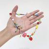 Collar de Cuentas de Colores Estilo Étnico Amor Cuerda Trenzada Marrón de Nicho de Gama Alta para Mujer Cadena Doble para Clavícula