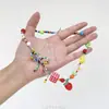 Collar Colgante Geométrico Vintage de Ámbar de Imitación Lujo Ligero Gama Alta Artesanía Pesada Estilo Étnico Cadena Larga para Suéter para Mujer