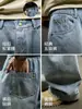 Jeans retro americanos de moda para hombre, pantalones rectos lavados de otoño con pernera ancha, pantalones de trabajo casuales holgados.