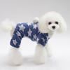 Ropa para perros al por mayor, Teddy Corgi, perro pequeño de cuatro patas, terciopelo coral, estrellas, abrigo acolchado de algodón, cálido para interiores y exteriores.