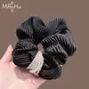 Goma para el pelo plisada estilo francés con perlas 2026 Modelo Nuevo Diadema de alta gama Cuerda para moño de pelo Accesorio elegante para el cabello